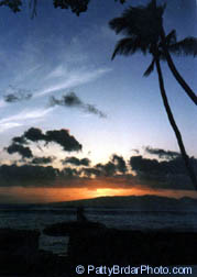 Hawaii, Oahu, Kapiolani Park, sunset, water